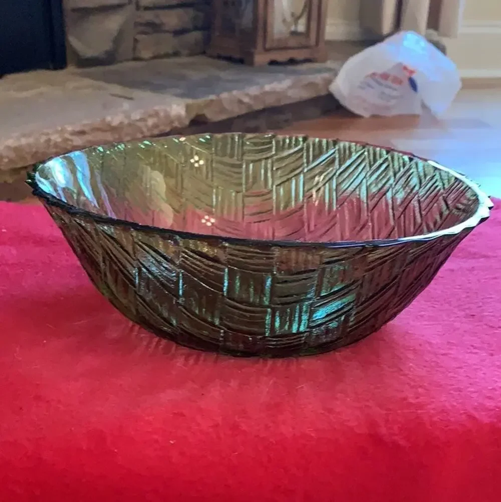 Copied -  indiana glass basketweave avocado bowl